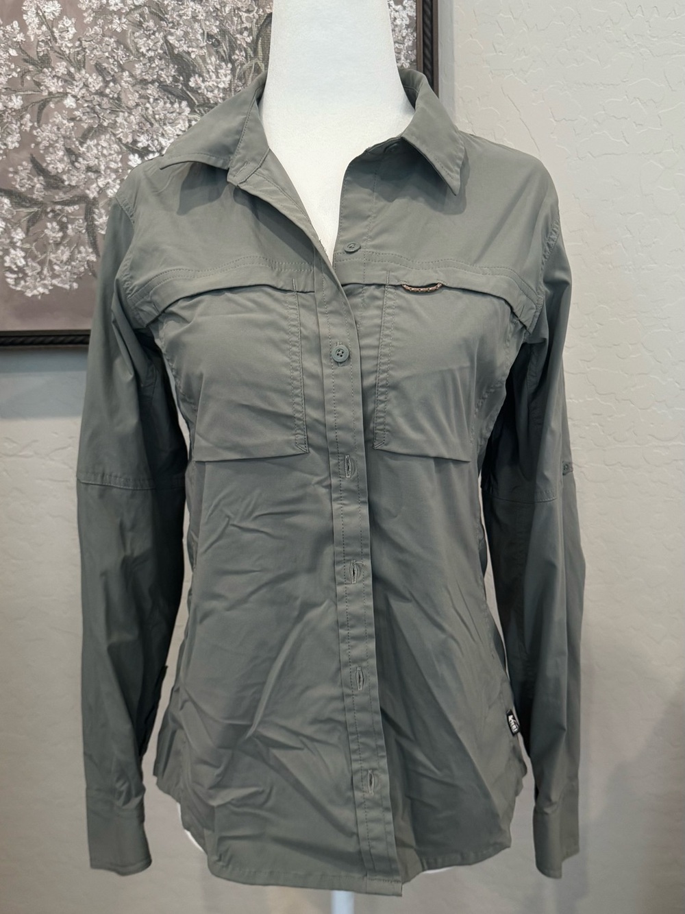 REI Co-op NWOT Women’s Gray Olive Outdoor Jacket